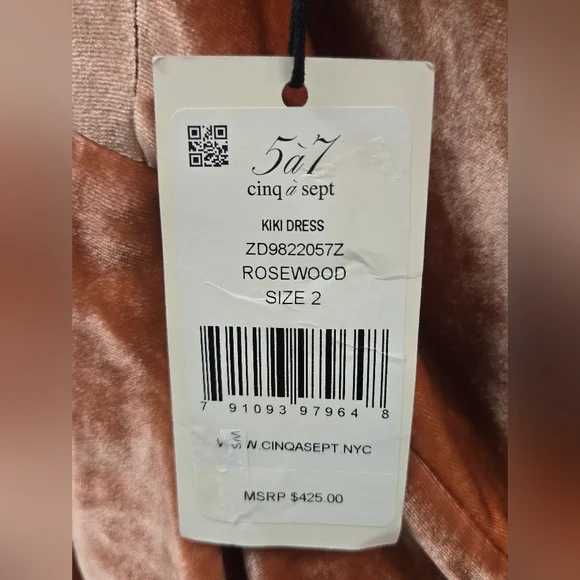 NWT CINQ À SEPT KIKI DRESS Knotted Draped Velvet Mini Dress in Rosewood SZ 2 - Picture 14 of 16